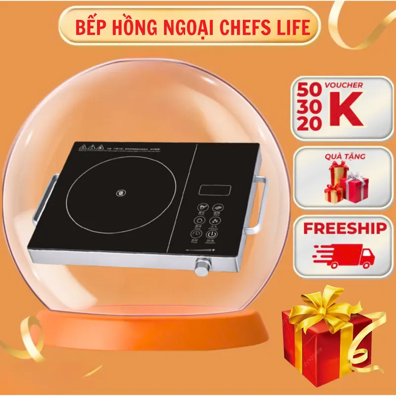 Bếp hồng ngoại cao cấp Chefs Life,Bếp hồng ngoại đa năng công suất cao 3500W, không kén nồi, an toàn khi sử dụng Bếp Điện 0