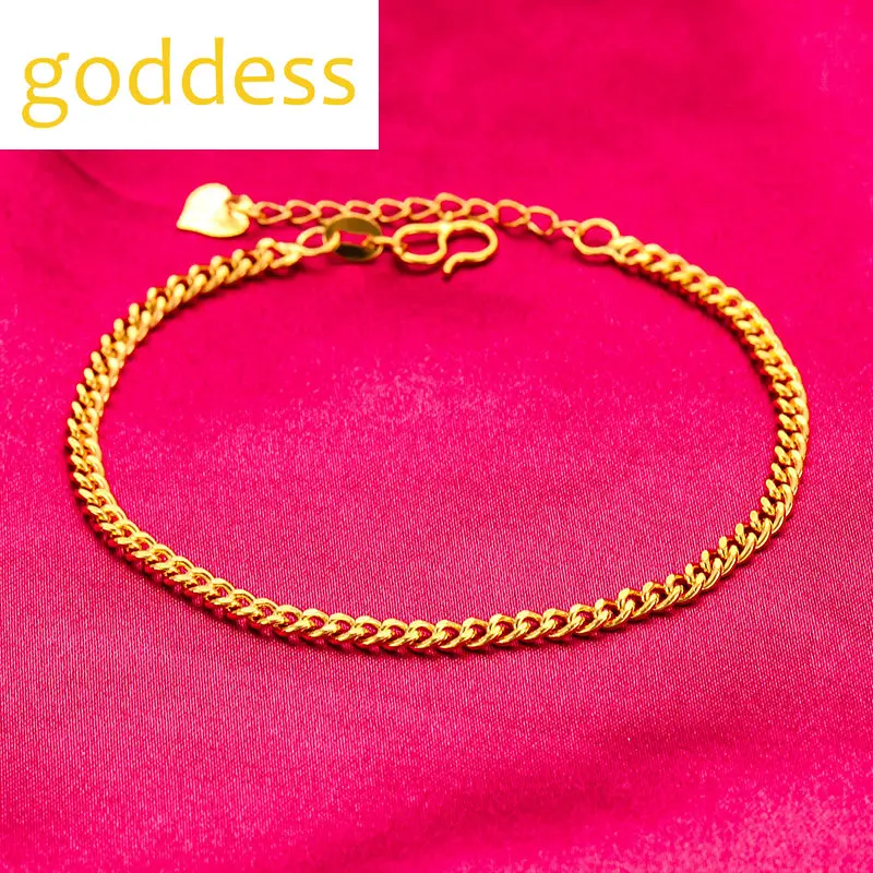 Original 916 k gold Women's Simple Chopin Twist Flat Bracelet Jewelry Five Models Available