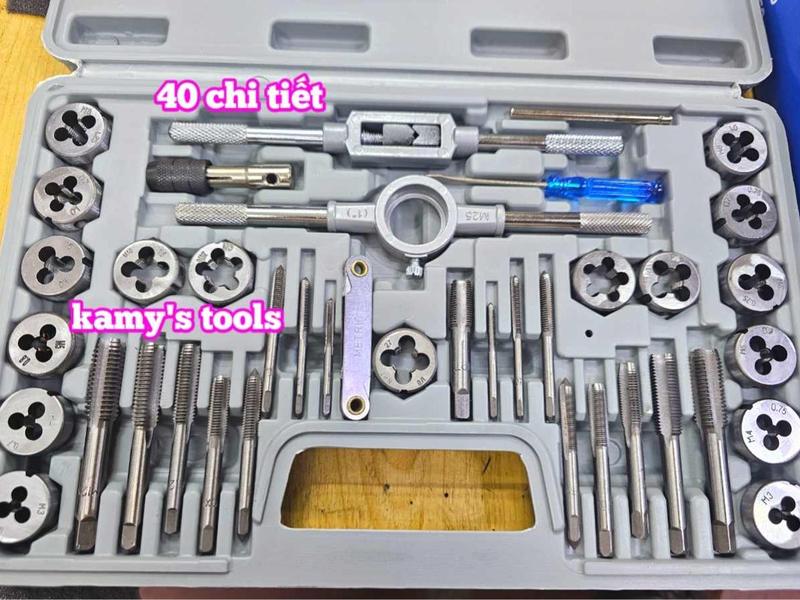 Bộ taro bàn ren 40 chi tiết ta rô ren hợp kim thép siêu cứng và bền hơn hộp nhựa mica [FREESHIP EXTRA] 1