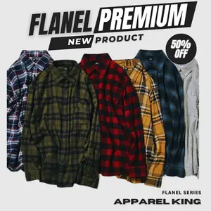 Kemeja Flanel Kotak Warna Kalem – Klasik & Trendy