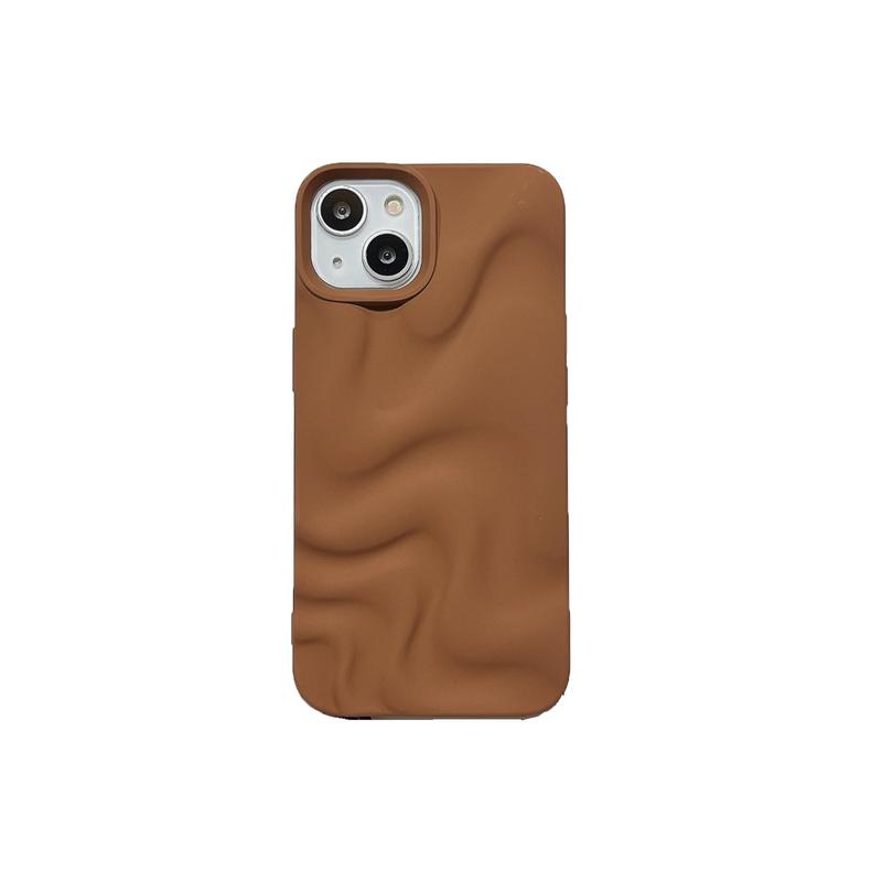 Product Introduction of Wavy Pattern Phone Case, 1 Count Solid Color Matte Phone Protective Cover, Phone Accessories Compatible with iPhone, Casing 8