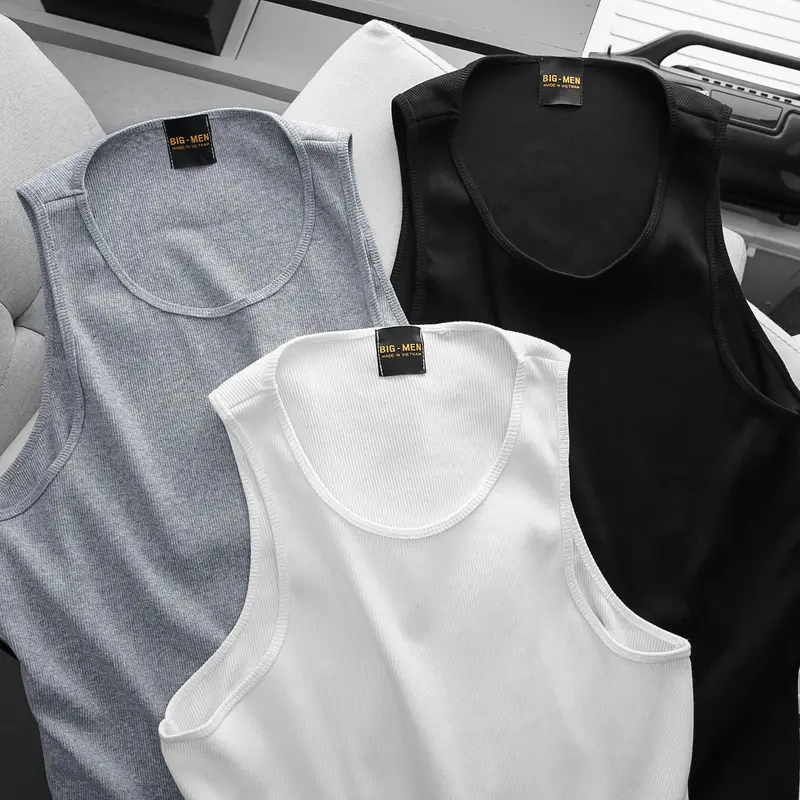 Bigsize - Bigsizemen Áo thun ba lỗ, áo tanktop vải gân cotton siêu co giãn 7