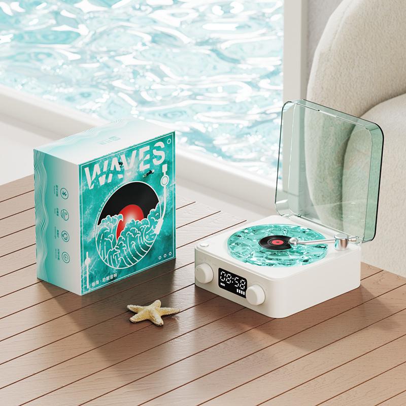 Product Introduction of Wave Arc de Triomphe record player, 2024 new wave retro record player speaker, wave retro record player, wireless portable wave record player 2
