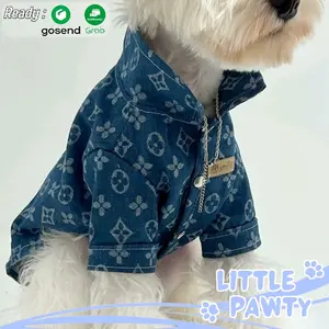Littlepawty - LU Denim Top | Baju Anjing Kucing Kemeja Branded Hype Premium Dog Cat Import