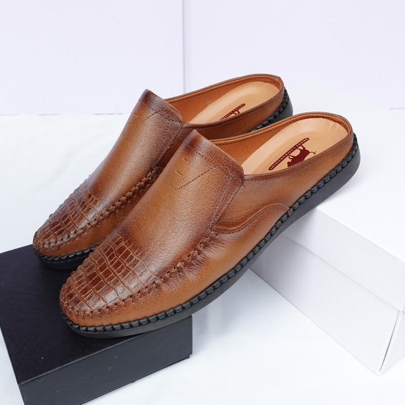 Sục Sabo nam da bò 2 màu nâu đen đế đúc cao su da bò bảo hành 12 tháng Nhung DéP GiàY Shoes