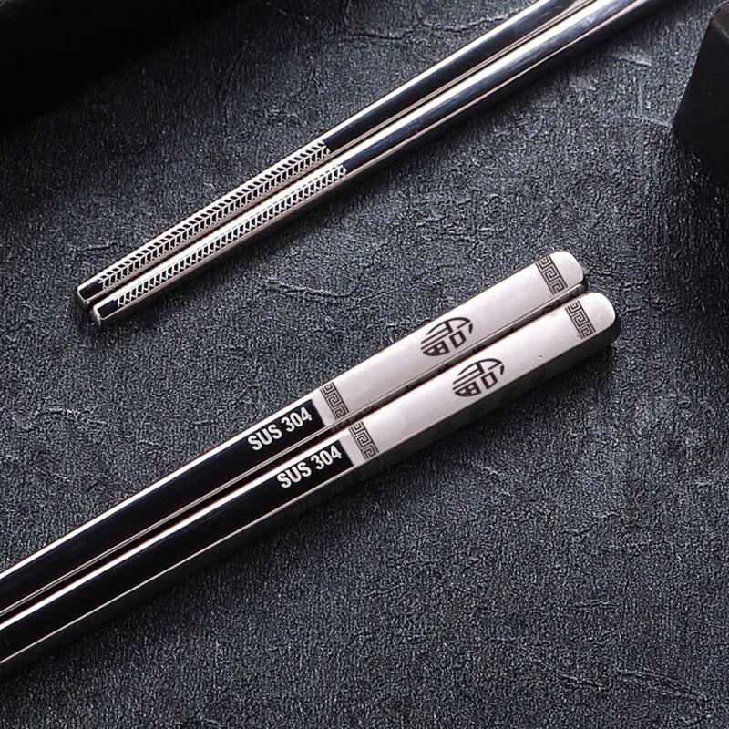 Đũa inox Nhật Bản siêu bền loại cao cấp - sang trọng. Khắc chữ phúc