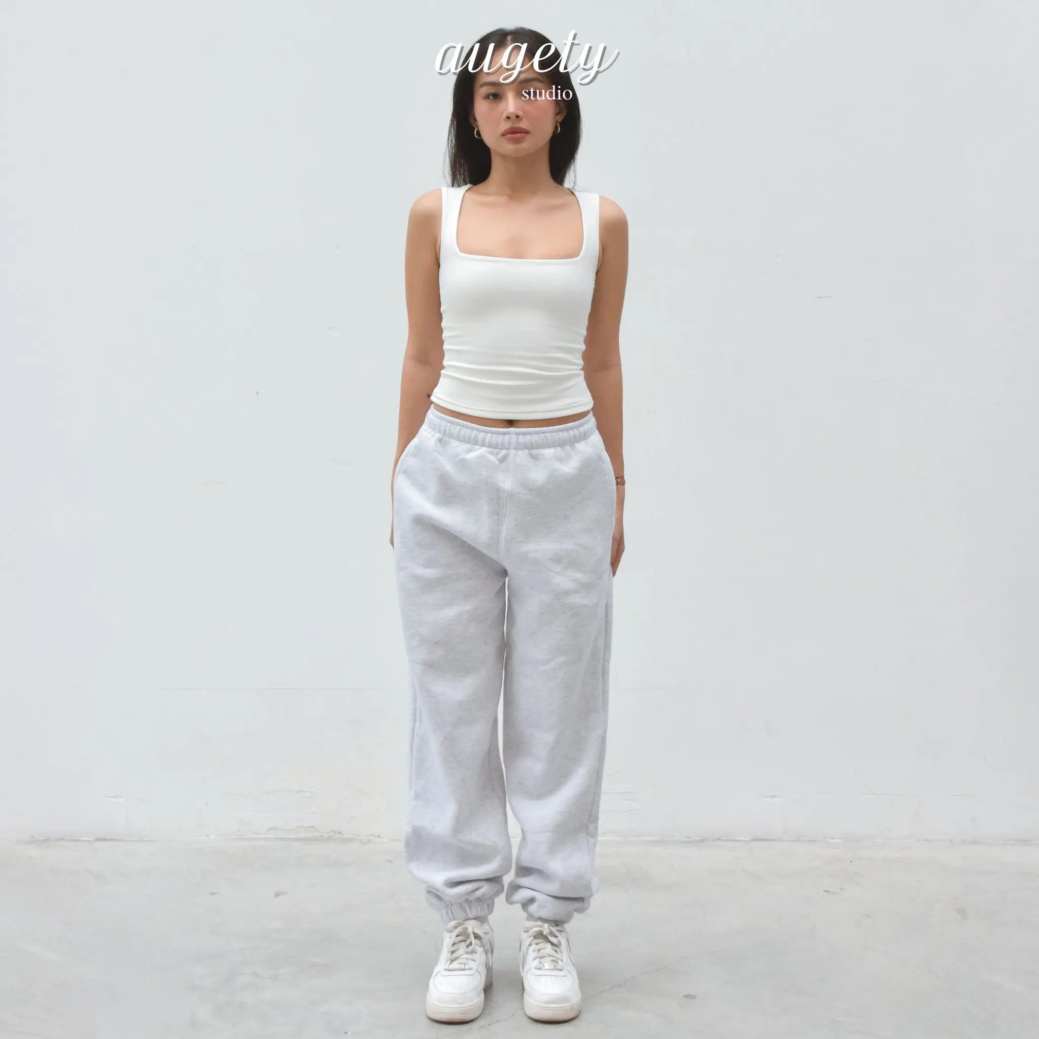 Quần Jogger dài nỉ bông cotton, AUGETY sweatpants