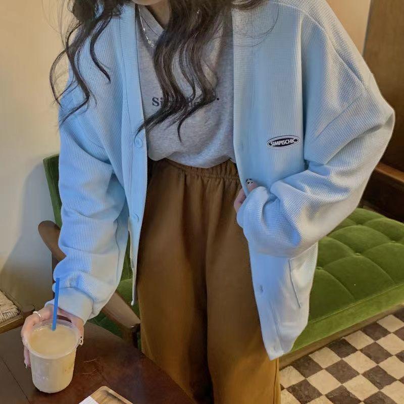 Product Introduction of Women Áo Len Cardigan Bánh Quế Thiết Kế Đẹp Cho Nữ, Phong Cách Lười Biếng Mùa Xuân Và Mùa Thu, Áo Khoác Dệt Kim, Dễ Phối Đồ, Thích Hợp Cho Học Sinh, Thời Trang, Áo Học Sinh Top 9