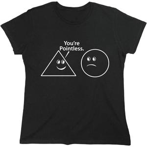 Camiseta negra con diseño abstracto 2D – estilo urbano alternativo, ideal para hombre y mujerYou're Pointless Adult Humor Matemáticas Gráfico Novedad Sarcástica divertida playera