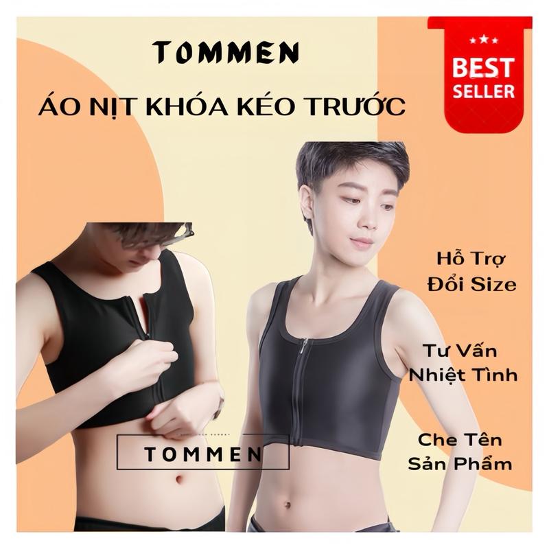 Áo Nịt Ngực Tomboy Dây Kéo Trước mua 2 áo tặng 1 móc khóa 3 áo tặng 1 quần Bra Voan Lịch Kem Voi
