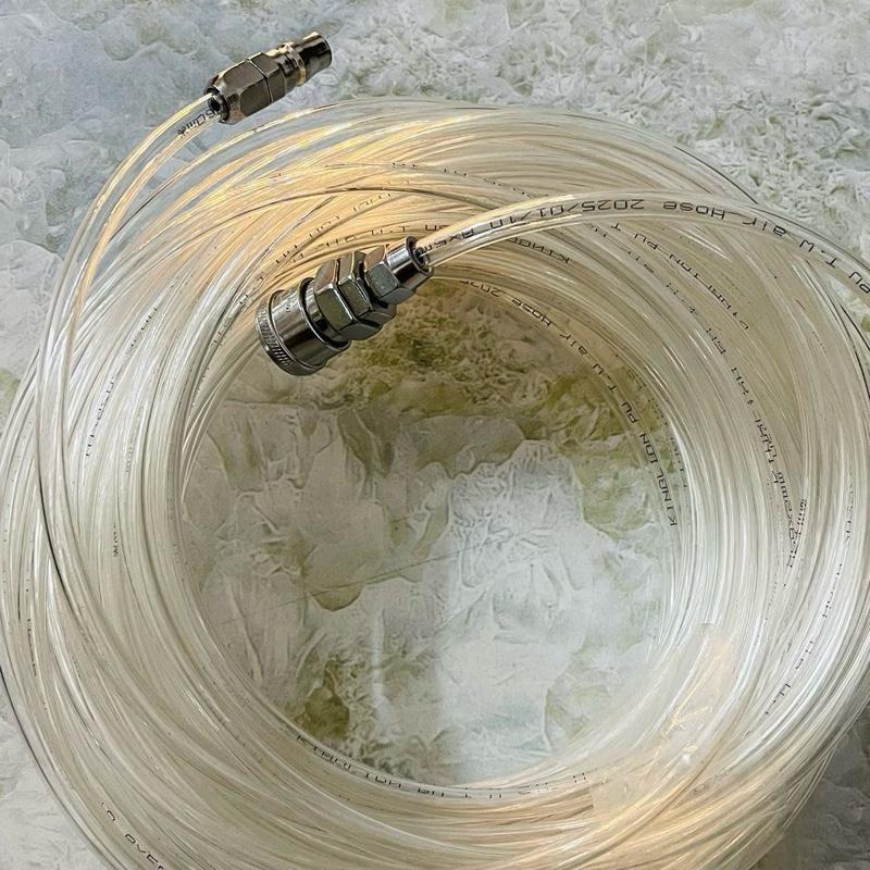 Ống hơi khí nén PU Phi 8 màu  và bộ khớp nối tự động Phi 8 dài 5,10,15,20mét có khớp nối chống gỉ 0
