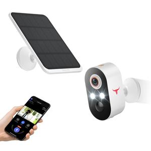 Solar Powered Wireless Security Camera, Rechargeable AI Human Detection Camera with Night Vision, 2-way Talk Camera, Cloud Storage Service Camera