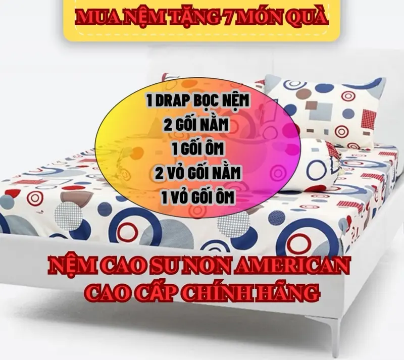 Nệm 1m6 x 2m x 15cm Cao Su Non American Hàng Cao Cấp {TẶNG 7 MÓN QUÀ} 5