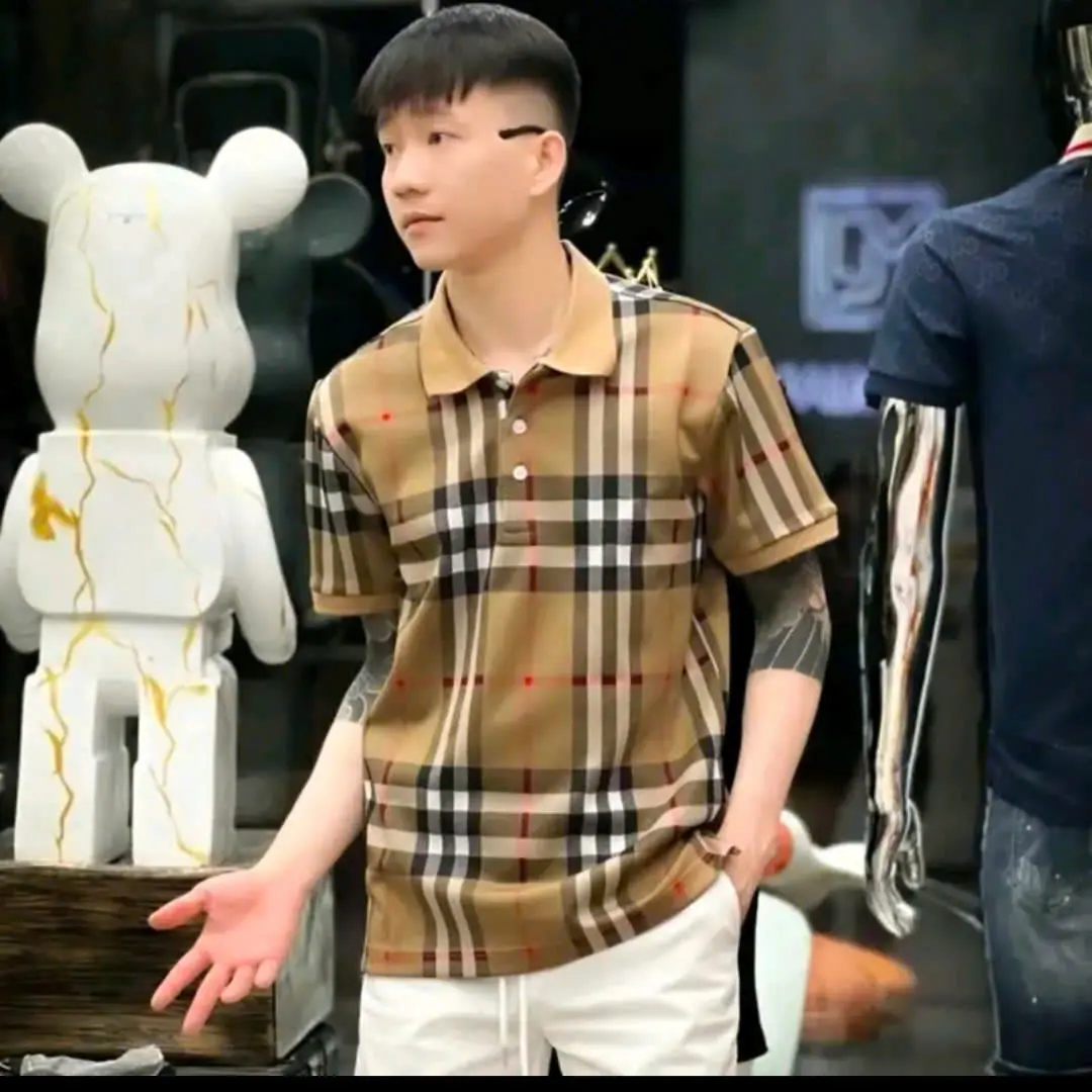 Áo POLO BBR Phối Kẻ Phong Cách Thời Trang Chất Cotton Mềm Mịn Co Giãn Thấm Hút Tốt