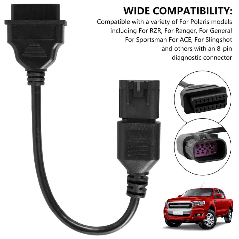 Product Introduction of 16 Pin Female to 8 Pin Diagnostic Adapter Premium Diagnostic Connector Cable Stable Fault Detection Testing Cable Replacement Diagnostic Tool Connector for ATV r2900 26