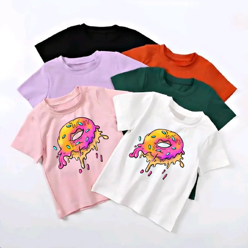 Kaos Anak Donat Kaos Anak Ideal Usia 2-10 Tahun Combed Perempuan Katun Baju Baju Motif Fashion 0