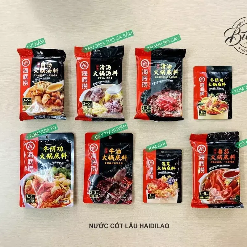 Gia Vị Cốt & Chấm lẩu Hailidao Nhiều vị 200g Cay 3