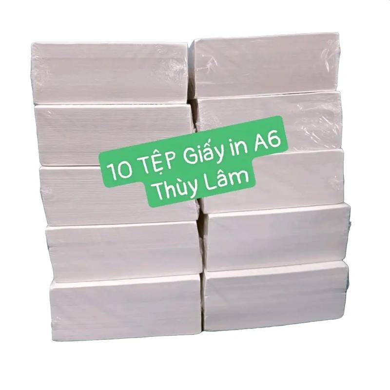 [THÙY LÂM] 10 TỆP Giấy in nhiệt A6 khổ 100*150mm, TỆP 500 tem. Giấy in nhiệt A6 có keo bóc dán, in vận đơn gửi hàng