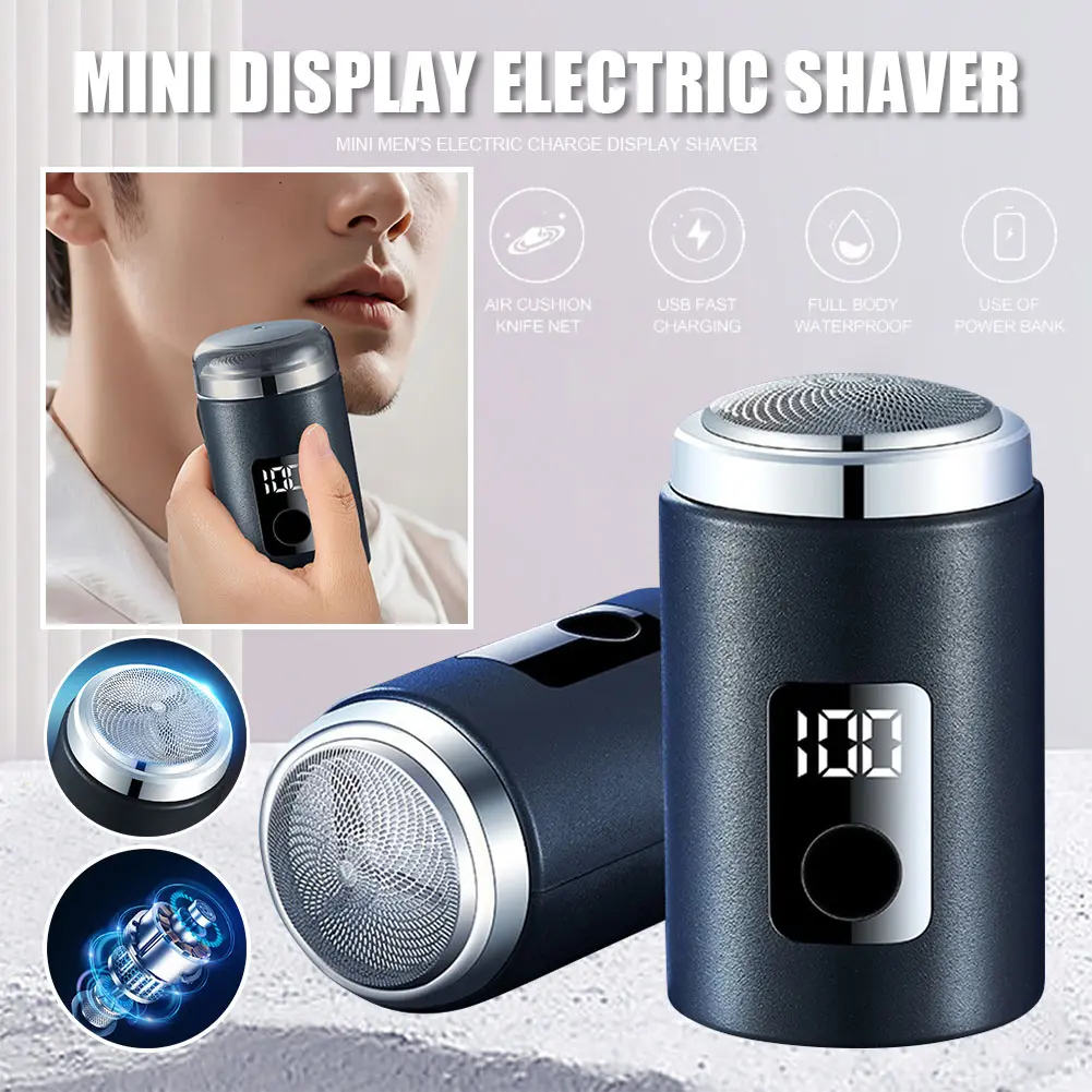 [LOCAL] LCD Display Portable MINI Electric Shaver for Men Travel Beard Razor Rechargeable Pocket Trimmer [COD]