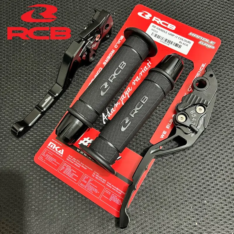 Paket RCB Original Handgrip HG55 + Jalu stang CNC + Handle rem stelan CNC / Nmax Aerox 155 Lexi Freego Vario Beat Mio Vixion Rx king Scorpio Tiger Cbr 150 Cb 150 Megapro Verza Sonic Cs1 Satria fu Pcx Adv Scoopy Vario 160 Cbs Abs Grand Filano Fazzio Stylo