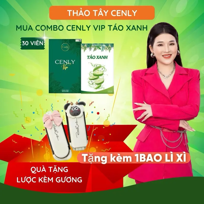 [VIP TÁO] Combo Thảo mộc Cenly VIP 30viên + TẶNG 1 TÁO XANH 30viên + TẶNG 1  Lược gấp gọn+ 1bao lì xì /viên thảo mộc hỗ trợ làm đẹp Thảo Tây Cenly [COMBO VIP]