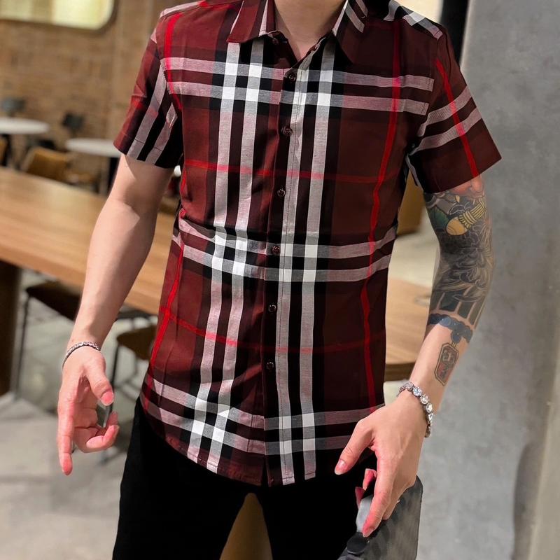 Áo sơ mi nam tay ngắn ,chất liệu cotton ,vải dệt kim cao cấp Menswear Có Cổ 4
