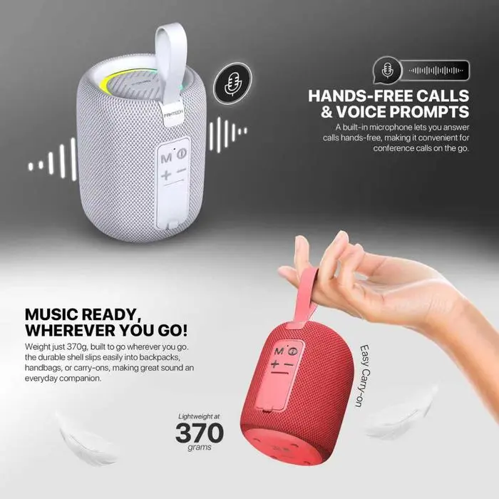 Speaker FANTECH BS157 Nerabox Portable Speaker Bluetooth 5.4 TWS Mode Battery 1200 mAh Hi-Fi Audio Wireless Super Bass Driver 57mm RGB Lighting