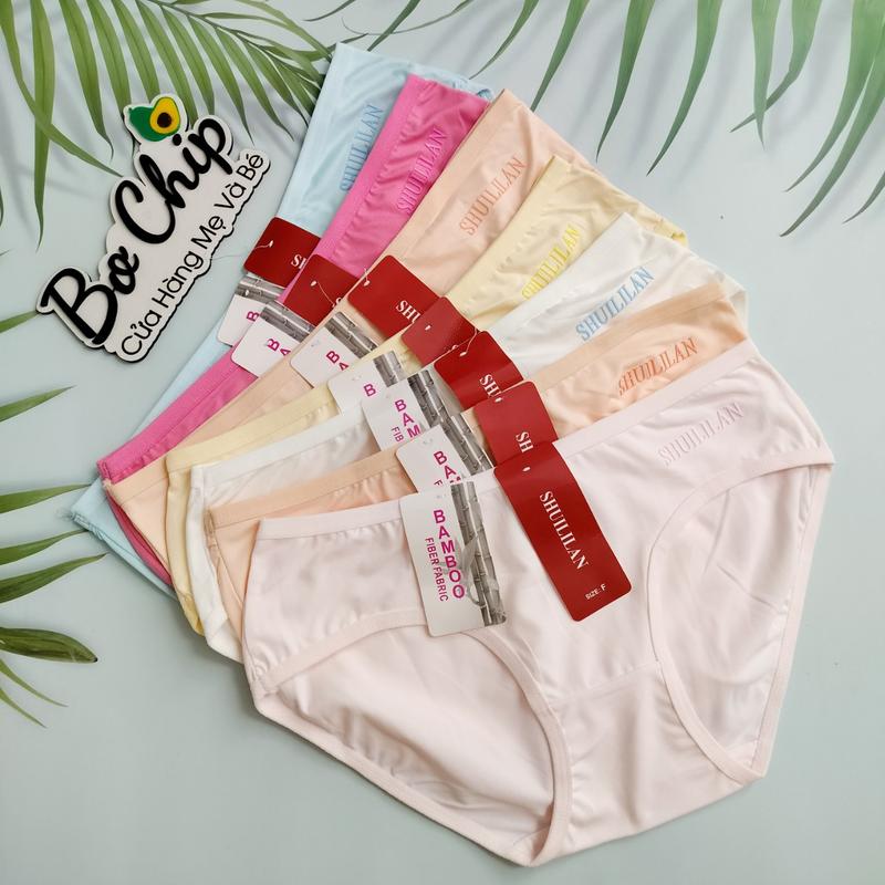 Combo 10 Quần lót nữ thun cotton kháng khuẩn Thái Lan 45-60kg mềm mại co dãn 4 chiều thấm hút mồ hôi - 3264 Bơ Chip Women Voi Sen Viền Ren Tre Voan