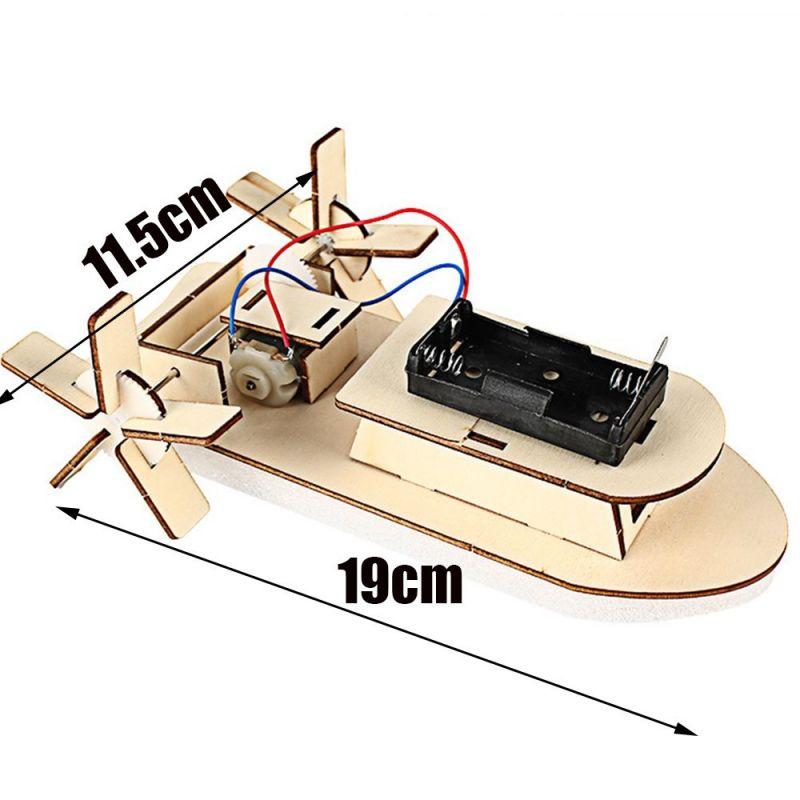 Kapal Mainan Anak Diy Mainan Kapal Rakit Elektrik Puzzle Kapal Kayu Elektrik 4