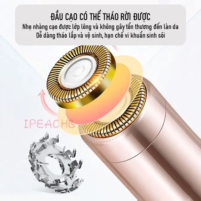 Máy Tẩy Lông Mini Hình Son, Sạc USB Có Đèn CÓ Thể Tháo Dỡ Tiện Dụng Vệ Xinh ,  Máy Cạo Lông An Toàn Và Hiệu Quả Cho Nữ 3