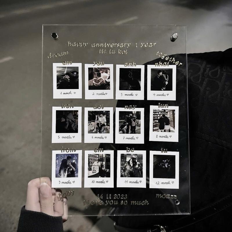 Combo khung ảnh Mica [in sẵn ảnh] [Full hộp, thiệp, ảnh, giấy viết, sticker chữ] Decor Khung Tranh Decor Phòng