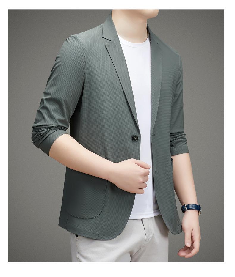 Product Introduction of [Duke] Spring Summer Ice Silk Sunscreen Casual Single Suit 2024 Men's Fashion New Business Suit for Middle-aged and Young Men 15