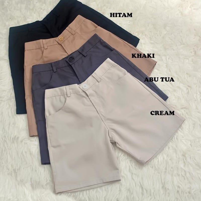 Product Introduction of Celana pendek polos kekinian Celana pendek wanita polos Hotpen model korea Katun Santai Mini Polos Kancing Karet 2
