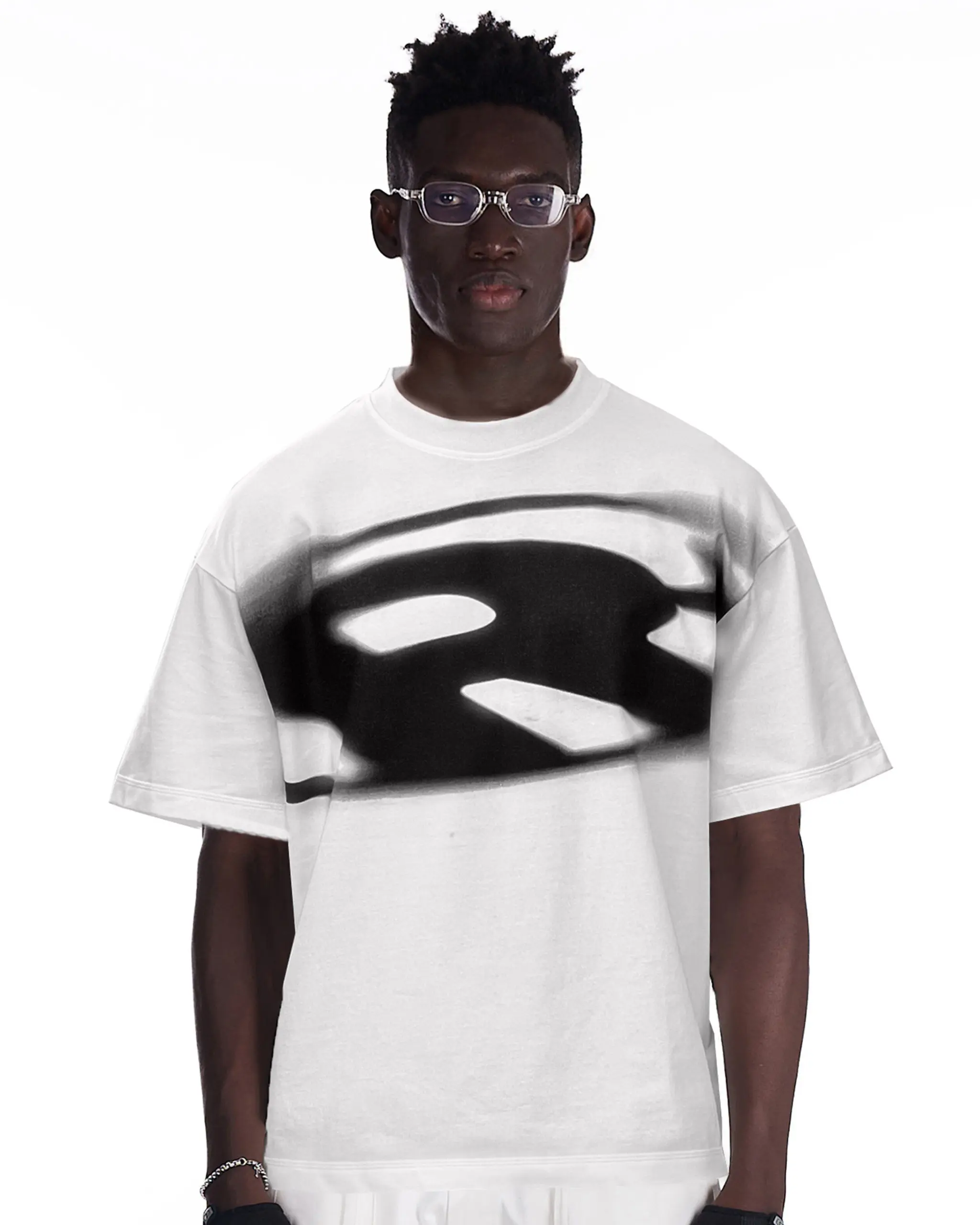 Áo RVB TILTED STAR Boxy T-Shirt WHITE / BLACK