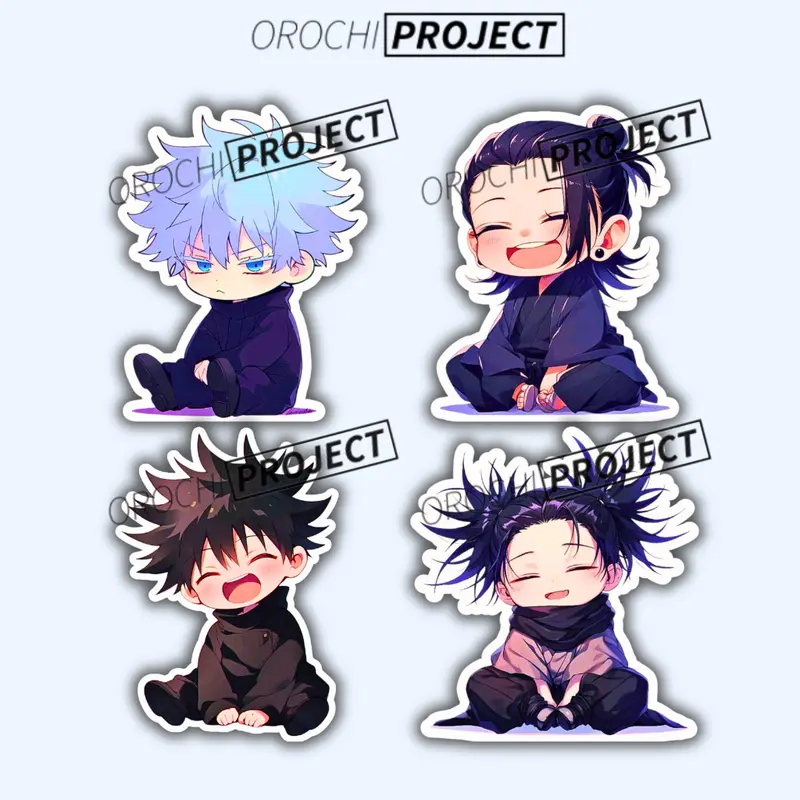 Sticker Stiker Anime JUJUTSU KAISEN Karakter Chibi Series Head Cute Kawai Vinyl Glossy Anti Air HP Laptop Tumbler Motor Helm 5