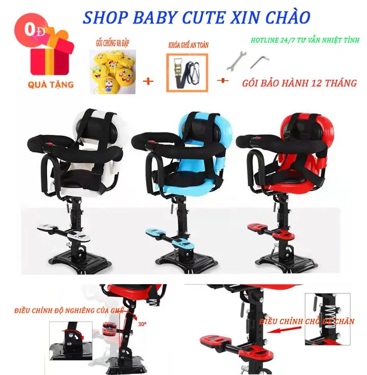 Ghế Ngồi xe máy dòng xe tay ga, xe máy điện mã 128, điều chỉnh độ cao, lắp được nhiều loại xe