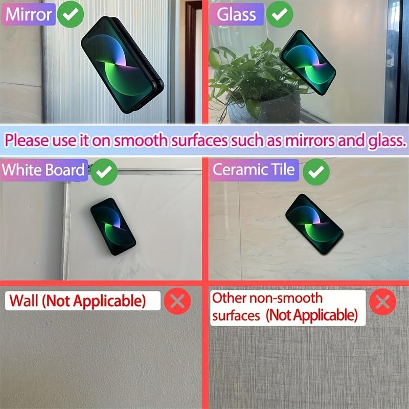 Product Introduction of Tấm Giá Đỡ Điện Thoại Di Động Cốc Hút Silicon, 1 Cái, Kích Thước Nhỏ, Chống Thấm Nước Và Chống Trượt, Thích Hợp Cho Các Mẫu Điện Thoại Thông Minh Thông Dụng, Có Thể Được Sử Dụng Để Vòi Hoa Sen Và Lắp Đặt Tường, Tương Thích Với Nhiều Mẫu 9