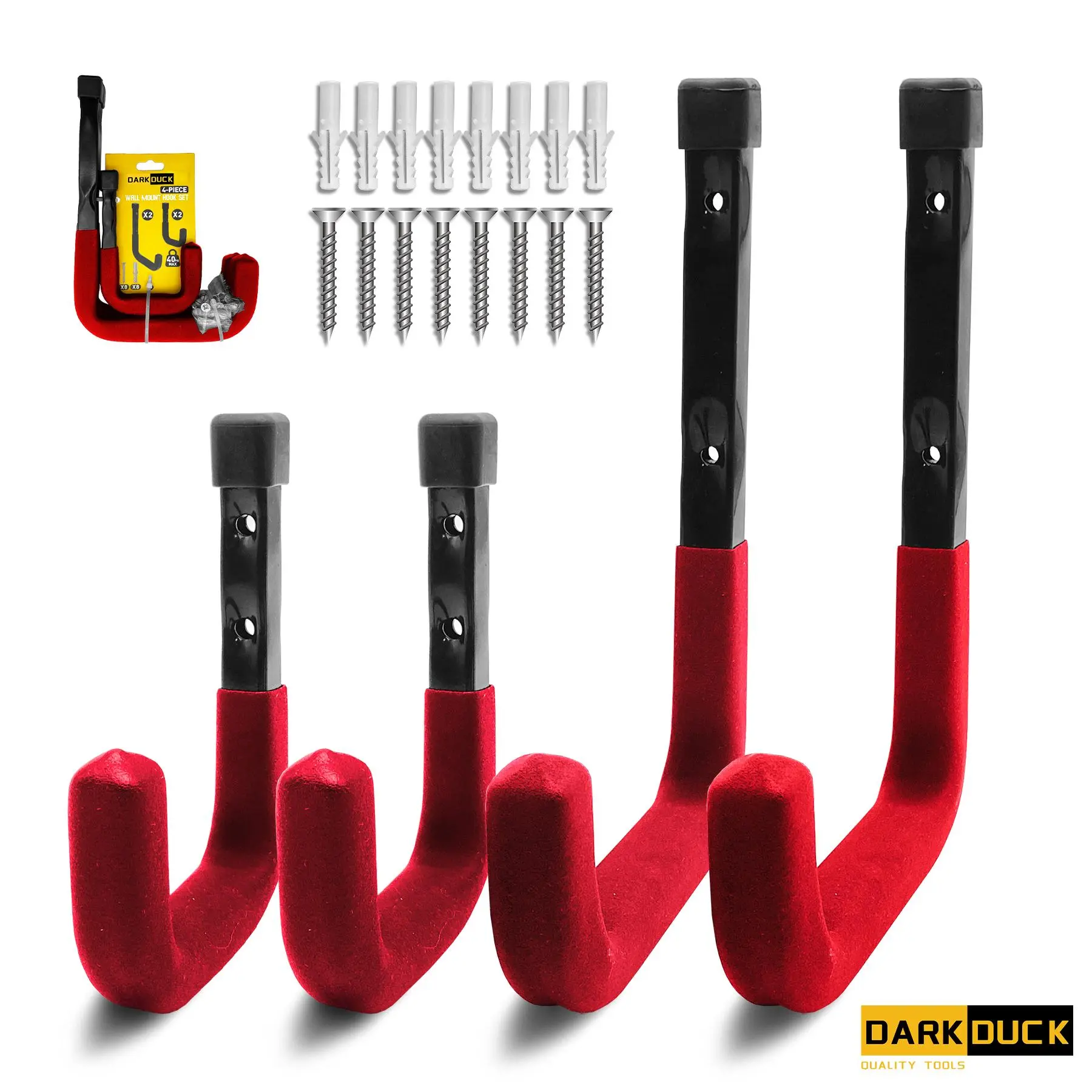 Garage Hooks, 4 Counts/set Utility Hooks, Wall Hooks, Home Organizer for Garage, Workshop, Garden, Warehouse