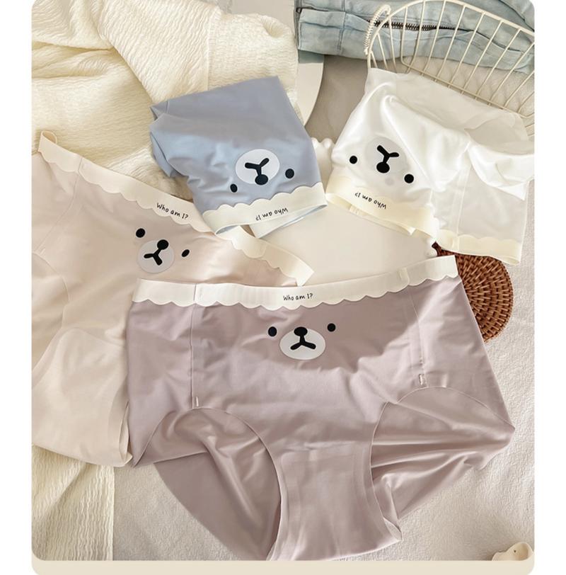 Product Introduction of Set 5 Quần Lót Su Lạnh Mặt Gấu Không Đường May Cạp Vừa A23 3