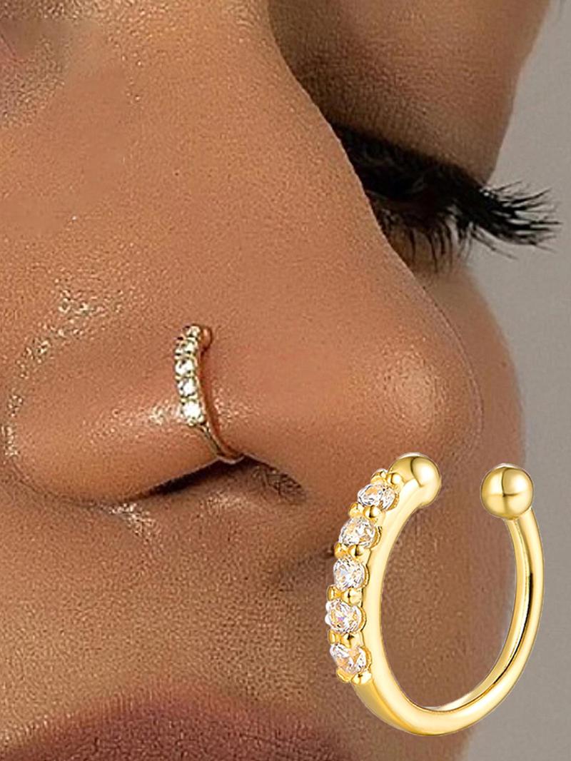 Product Introduction of 925 Sterling Silver Nose Ring, Fashionable Nose Ring for Women & Men, Trendy All-match & Exquisite Jewelry for Birthday Gift 0
