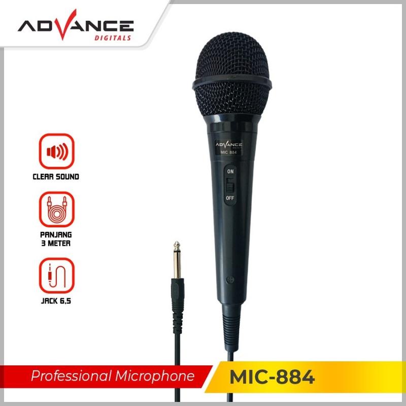 Microfon Advance Mic Karaoke Profesional Dynamic Microphone Mic Kabel MIC884 Jack Besar 6,5MM Murah - LEVEL 13 SHOP 1