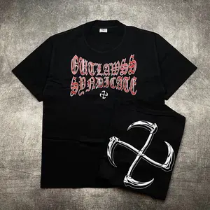 Tshirt OUTLAWSS SYNDICATE - LOGO RED Cotton combad 24s tebal