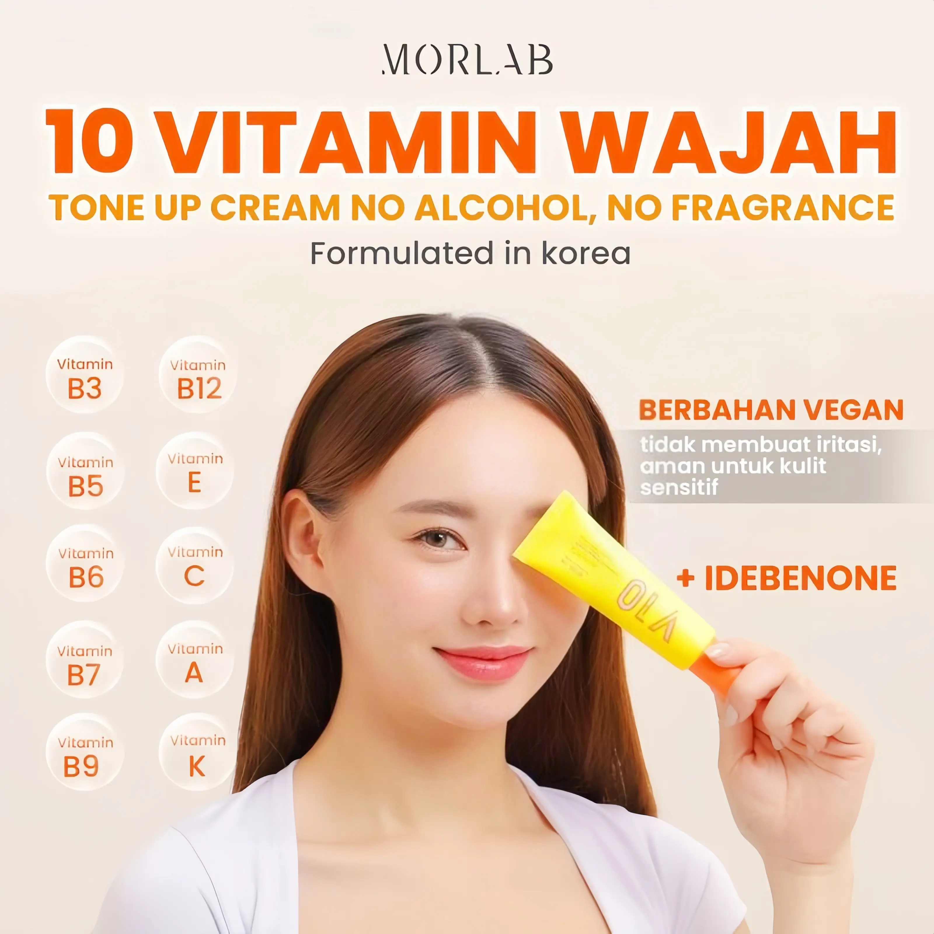 [ETALASE BARU READY SIAP KIRIM] MORLAB TONE UP CREAM V10 VITAMIN COMPLEX EXTRA MENCERAHKAN LEBIH CEPAT
