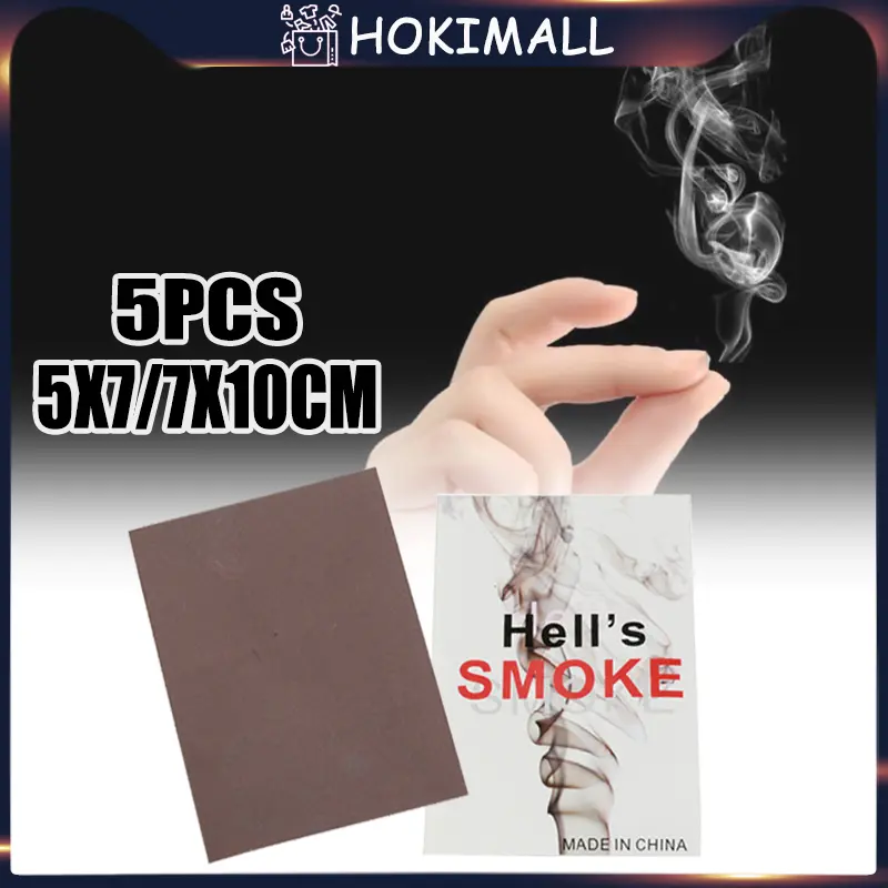 1SET / 5PCS 5*7/10*7 Finger Smoke Magic Trik Sulap Jari Keluar Asap Mainan Ajaib Mistis Prank 0