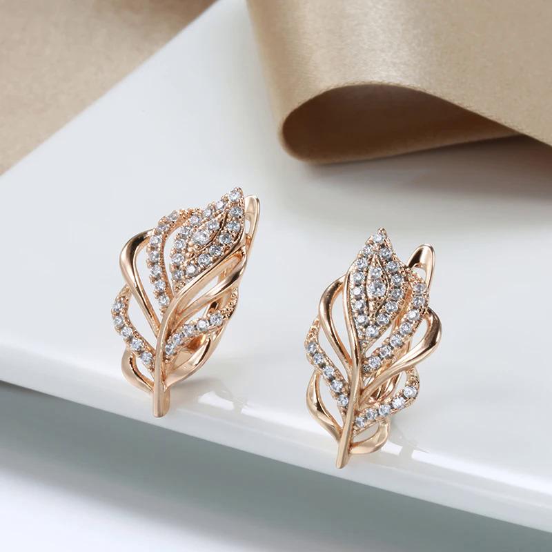 Hoa Tai Vàng Zircon, Dành Cho Phụ Nữ, Thiết Kế Mới, Zircon đầy đặn khoét, Phong Cách Cá Tính, Hoa Tai Vàng 585, Thời Trang, Thích Hợp Cho Bữa Tiệc Và Đám Cưới, Vòng, Đồ Trang Sức 2
