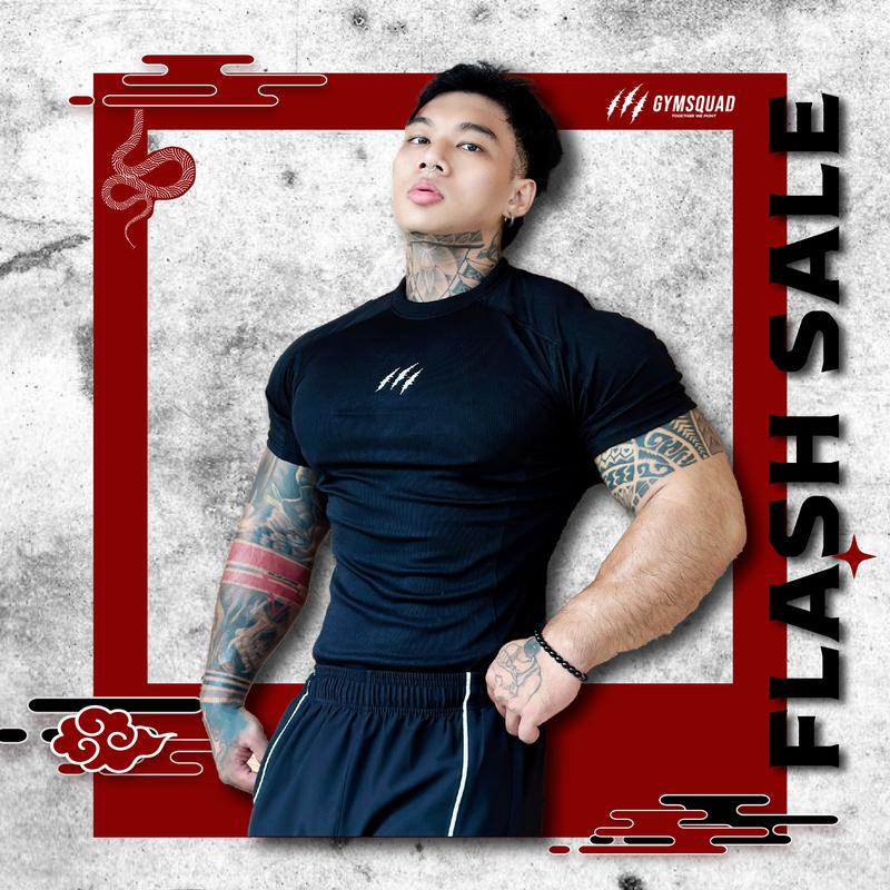 Baby Tee CÁCH TÂN [FORM SIÊU ÔM + NGẮN] Logo Giữa Ngực Chất Thun Gân Co Giãn Men Sport Áo Body Nam Tập Gym GYMSQUAD