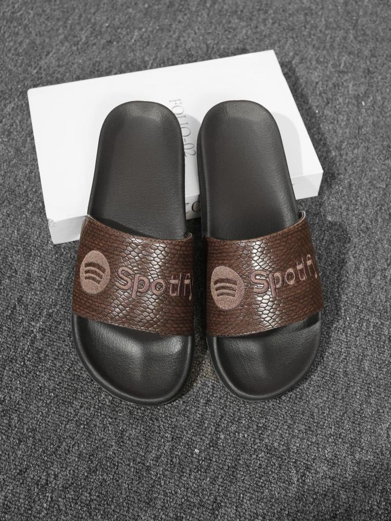 Product Introduction of Men's Fashionable Geometric Pattern Slides, Casual Comfortable Breathable Non-slip Slippers for Indoor Outdoor Wear, Male All-match Round Toe Slippers for Daily Wear, Walking Shoes 2