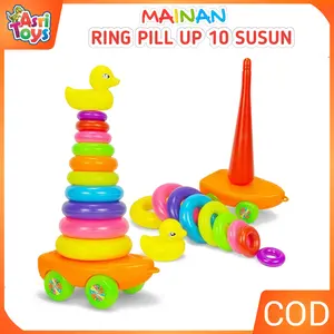 Mainan Anak Ring Donat Roda 10 Susun Multiwarna Edukasi Edukatif