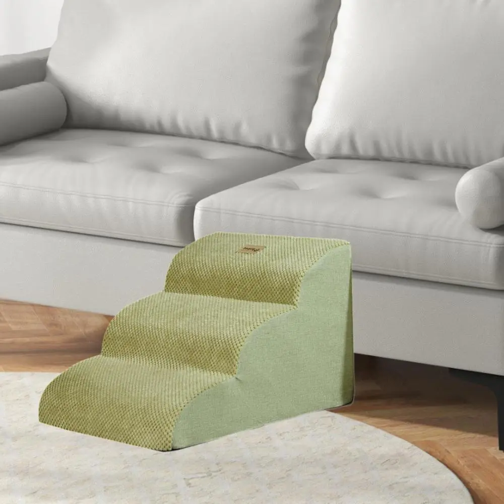 Dog Stairs High Density Pet Ramp Lightweight Soft with Washable Cover Dog Ramp Pet Steps 3 Step for Cats Small Pets Older Dogs