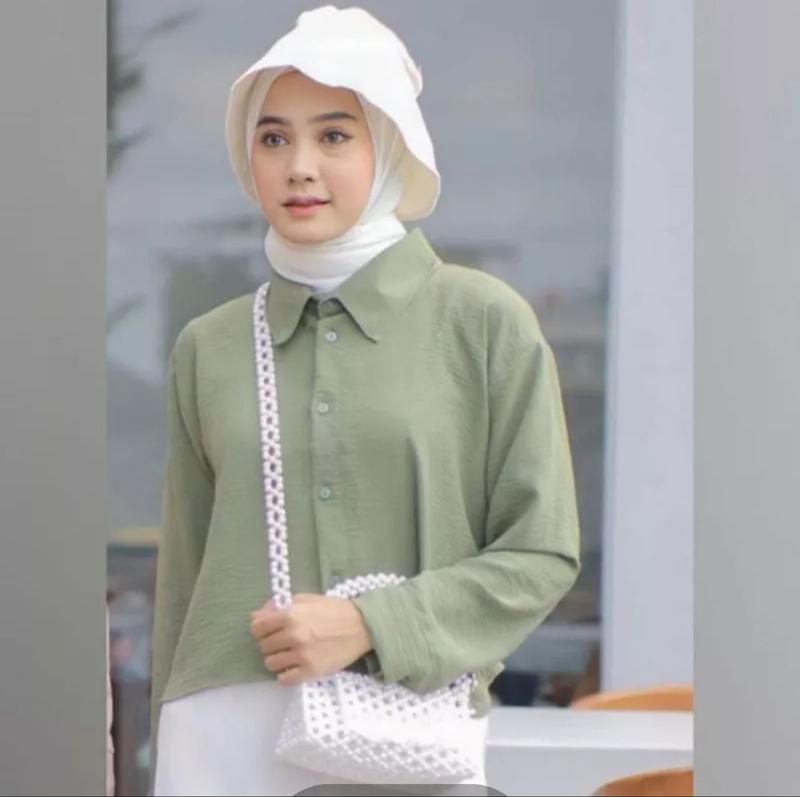 Kemeja Hanin Crop Cringkle 6